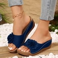 thumbnail image 2 of Orthopedic Platform Sandals for Women 2025 Boho Beach Flower Wedge Dress Slip on with Arch Support, 2 of 5