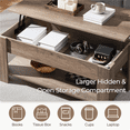 thumbnail image 4 of Fullfurnique Lift Top Coffee Table with Large Hidden Compartment and Storage Open Shelf, Gray, 4 of 9