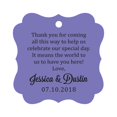 thumbnail image 1 of Darling Souvenir Custom Wedding Thank You Message Gift Tags Personalized Party Favor Hang Paper Tags-Lavender-50 Tags, 1 of 1