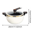 thumbnail image 3 of Mini Pressure Cooker 8L Fast Heating Pressure Pot With Lock Handles Micro Pressure Cooker Induction Non Stick Stockpot With Standable See Through Lid For Soups/Stews/Grain, 3 of 4