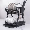thumbnail image 4 of Dish Storage Drain Rack Dish Storage Rack Dish Drying Rack for Countertop Dining Black, 4 of 7