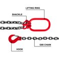 thumbnail image 4 of VEVOR 5 ft Chain Sling 0.375 in x 5 ft Double Leg with Grab Hooks Sling Chain 4 T Capacity Double Leg Chain Sling Grade 80 ( 0.375 in x 5 ft Double Leg Sling), 4 of 9