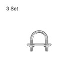 thumbnail image 3 of Unique Bargains Round U-Bolts 3 Sets 22mm Inner Width 39mm Length M6 with Nuts and Plates, 3 of 5