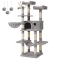 thumbnail image 1 of FEANDREA Cat Tree, Large Cat Tower, 64.6 Inches Cat Activity Center Cat Condo, Light Gray, 1 of 7