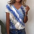 thumbnail image 2 of Birdeem Mode Femme Blouse T-Shirt à Col en V à Manches Courtes Été Imprimé Hauts Amples, 2 of 8