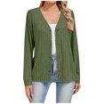 thumbnail image 3 of CFLVAEK Cardigan Sweaters for Women Ribbed Knit Button Down Loose Fitted Long Sleeve Cardigans Fall Trendy Cardigan Sweater Green XL, 3 of 6