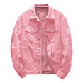 thumbnail image 1 of Manteau en Denim Décontracté pour Hommes, Printemps et Automne, à Boucle, Col à Revers, Veste, Haut, Chemisier, 1 of 2