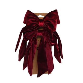 Holiday Time Christmas 2 Pack Red Velvet Bows