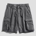 thumbnail image 1 of Mens Sports Leisure Elastic Waist Multi-Pockets Relaxed Summer Shorts Pants, 1 of 8