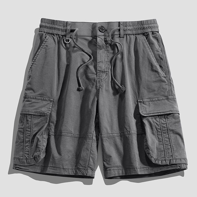 Mens Sports Leisure Elastic Waist Multi-Pockets Relaxed Summer Shorts Pants