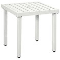 thumbnail image 1 of Outsunny Table d'Appoint de Jardin Table Basse avec Trou pour Parasol pour Patio Blanc, 1 of 10