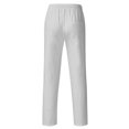thumbnail image 4 of MAWCLOS Mens Trousers Drawstring Pants Solid Color Bottoms Fitted Home Elastic Waist Loungewear Gray L, 4 of 4