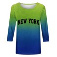 thumbnail image 3 of KIHOUT Nouvelles Arrivées Hauts à Manches 3/4 pour Femmes Coupe Ample Décontractée Col Rond T-Shirts Tunique Trois Quarts Nouvel An, 3 of 3