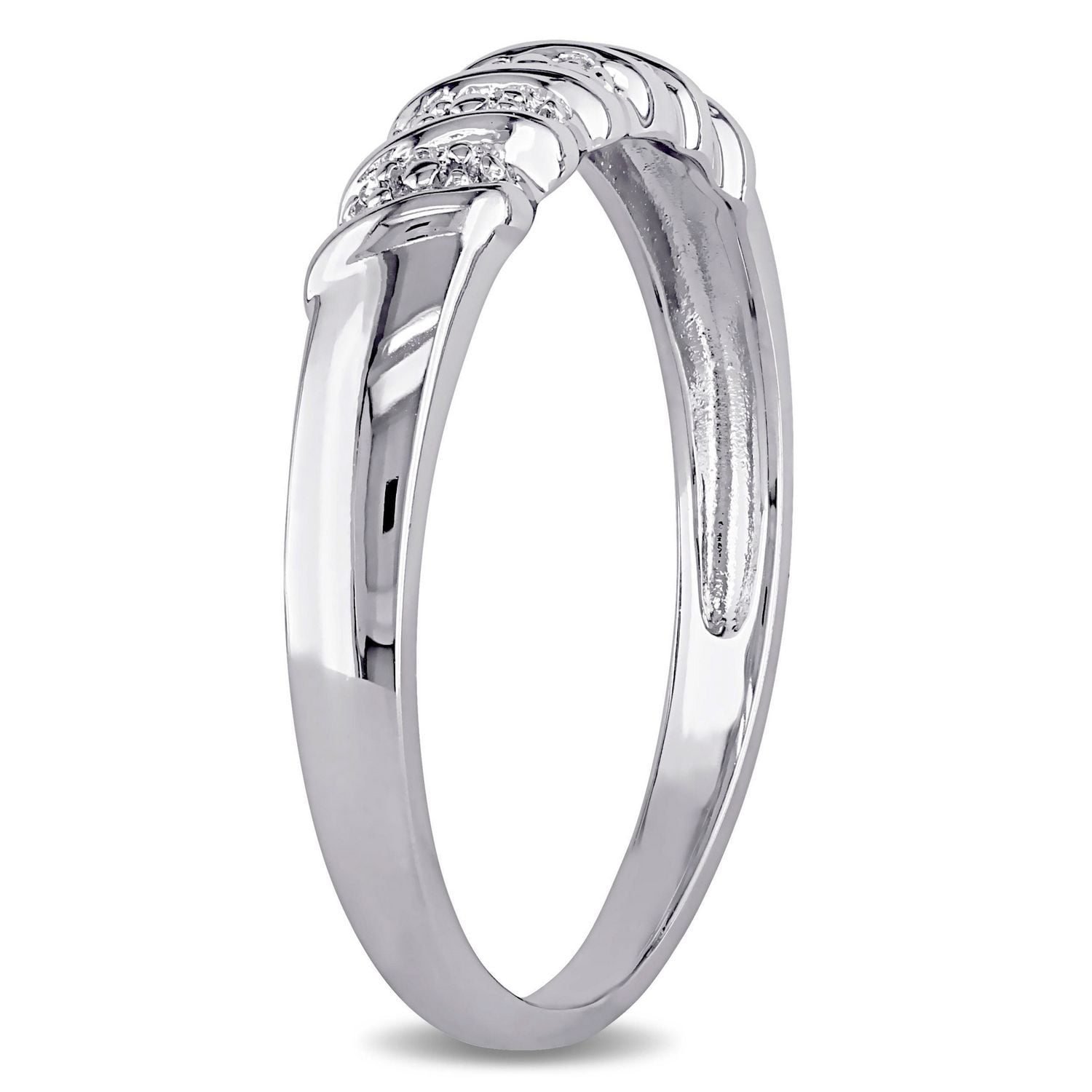 Miabella Sterling Silver Braided Design Band