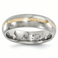 thumbnail image 1 of Edward Mirell Titanium and 14K Yellow Brushed 6mm Band Size 9, 1 of 4
