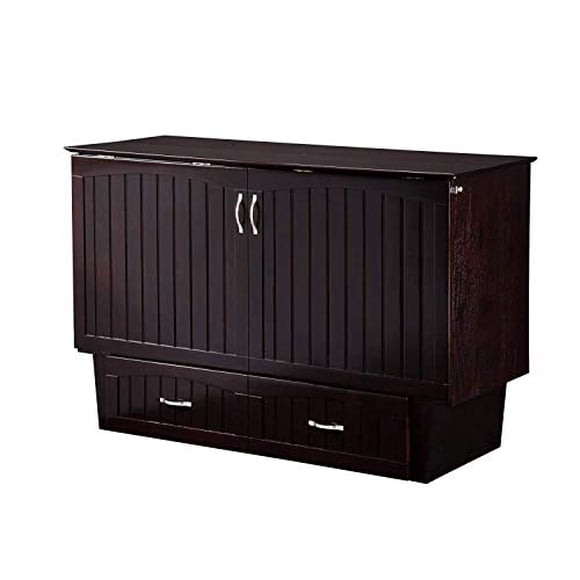 Atlantic Furniture Deerfield Murphy Bed Chest with Charging Station & Mattress, Queen, Driftwood