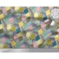 thumbnail image 3 of Soimoi Velvet Fabric Leopard & Argyle Patchwork Decor Fabric Printed Yard 58 Inch Wide, 3 of 3