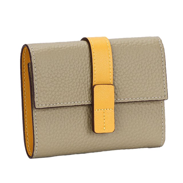 pitrice Leather Women Purse Rectangular Trifold for Zipper Hasp Stylish Card Holder Photo Folder Wallet Notecase Birthday Gift Grey 3Set