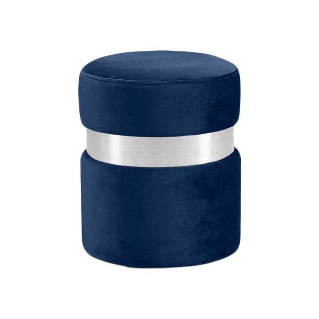 Meridian Furniture Hailey Contemporary Velvet Ottoman/Stool in Navy