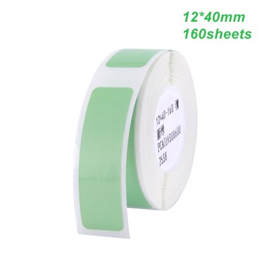 MesaSe Étiquettes en Papier à Impression Thermique Code-Barres Prix Taille Nom Étiquettes Vierges Imperméables Résistantes aux Déchirures 12*40mm 160 Pcs/rouleau pour Organisateur de Maison Supermarché Magasin Traiteur
