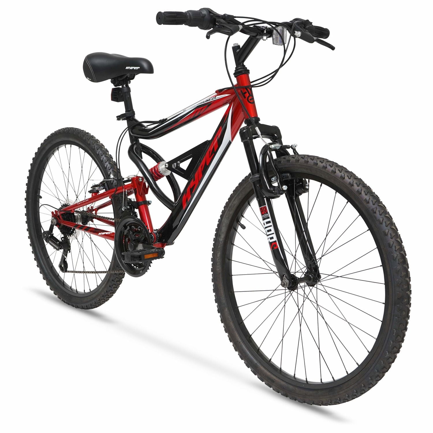 Hyper Bicycles 24” Shocker Mountain Bike, Youth Ages 13+, Red