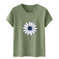 thumbnail image 5 of Ovbmpzd Hauts pour Femmes Manches Courtes Vert Été T-Shirts Graphiques Floraux Amusants T-Shirts pour Femmes G, 5 of 5