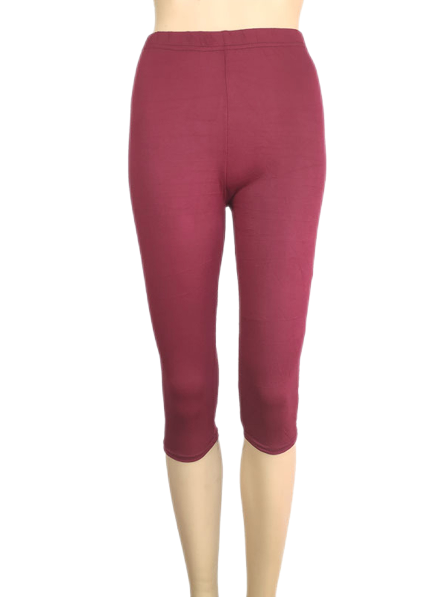 Innerwin Bottoms Solid Color Ladies Loungewear Summer Skinny Lounge Pants Wine Red 3XL