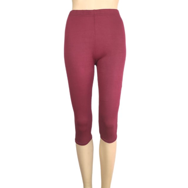 Innerwin Bottoms Solid Color Ladies Loungewear Summer Skinny Lounge Pants Wine Red M