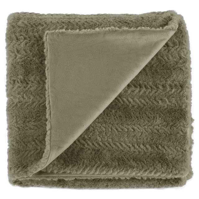 Bouclair Sage Ellyn Faux Fur Throw 50x60 in (127x152 cm)