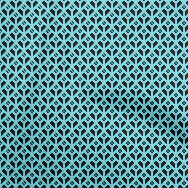 oneOone Rayon Turquoise Blue Fabric Geometrical Sewing Craft Projects Fabric Prints By Yard 56 Inch Wide