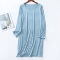 thumbnail image 2 of Kaemgyyd Chemises de Nuit à Manches Longues pour Femmes Grande Taille, Robe de Nuit Douce à Col Ras du Cou, Tenue de Détente, Chemises de Nuit Confortables, Vêtements de Nuit, 2 of 7