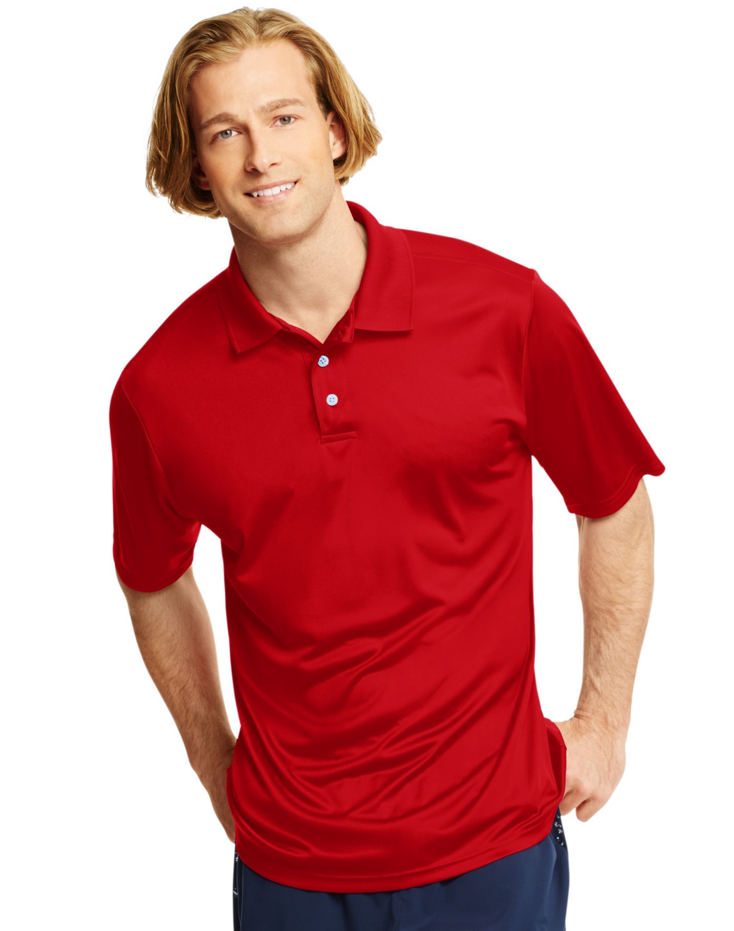 Hanes Cool DRI Men`s Sportshirt, XL, Deep Red