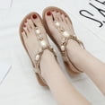 thumbnail image 1 of RKSTN Sandals for Women Ladies Sandals Rhinestone Buckle Style Wedge Heel Large Size Flip Flop Sandals Soft Comfortable Sandals, 1 of 5