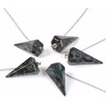 thumbnail image 2 of Angelstones Pendentif Chakra Reiki Hexagonal Pointu en Cristal de Roche Jaspe Kambaba Naturel avec Pendule, 2 of 2