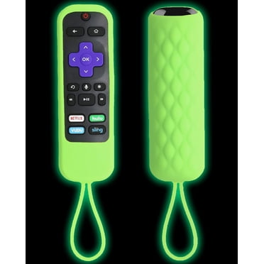 Glow Remote Cover for Roku Steaming Stick/Voice/Express/Premiere Remote - Silicone Case Compatible with TCL Roku Smart TV Remote Control Replacement
