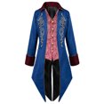 thumbnail image 1 of Penkiiy Manteau Queue-de-Pie pour Hommes Liquidation Hommes Patchwork Col Rabattu Manches Longues Cosplay Manteau Queue-de-Pie Bleu Manteau Queue-de-Pie, 1 of 9