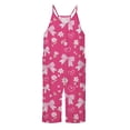 thumbnail image 5 of Girls Jumpsuit Bow Print Jumpsuits Rompers for Girls Spaghetti Strap Overalls with Side Pockets Girl Clothes 7-8 Y, 5 of 5