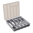 thumbnail image 1 of Gkeoshab Storage Containers Mitoydoe Organizer With Lid 6 Compartments Covered Utensil Tray For Kitchen Drawer And Countertop Plastic Cutlery And Flatware Storage Box For Spoons Forks Holder Case, 1 of 5