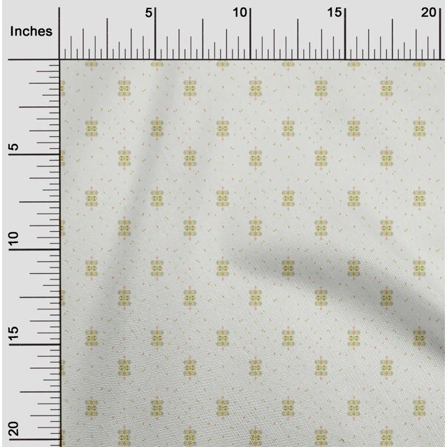 oneOone Georgette Viscose Fabric Diamond & Triangle Geometric Print Fabric BTY 42 Inch Wide