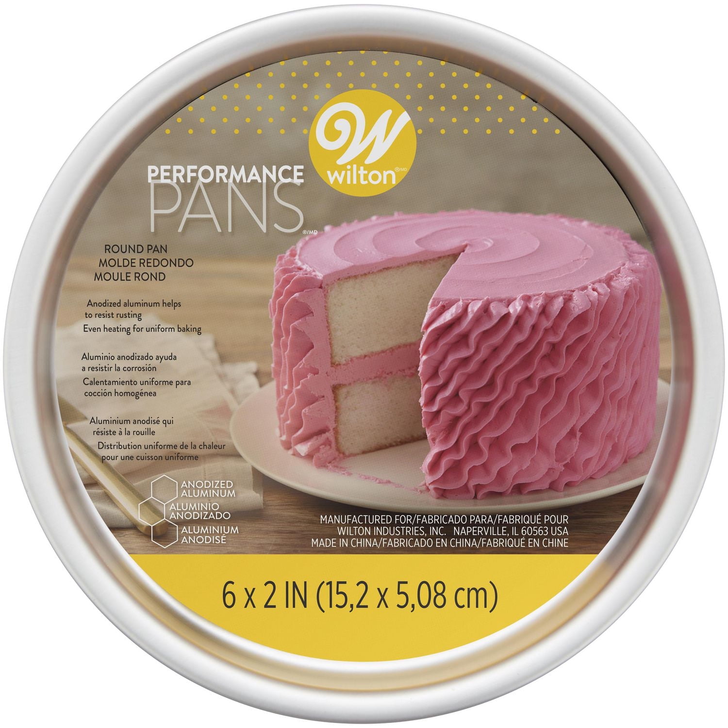 Moule à gâteau rond 6 x 2 po en aluminium Performance Pans Wilton