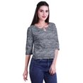 thumbnail image 2 of Moomaya Printed Keyhole Neck Ring Top Casual 3/4th Sleeve Tees Tank Tunic Top, 2 of 5