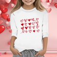 thumbnail image 2 of PMVFHDE Combinaisons Filles Hauts T-Shirt Fille T-Shirts Filles T-Shirts pour Fille T-Shirts Graphiques T-Shirts pour Fille Graphique T-Shirts de la Saint-Valentin pour Filles Imprimé Col Rond Fonctionnel Manches 3/4 T Blanc, 3-4 Ans, 2 of 4