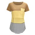 thumbnail image 3 of 2025 Femmes Maternité Manches Courtes Maternité Garde-Robe Col Rond Rayé Imprimé Leggings de Maternité Plus Hauts d'Allaitement T-Shirt Petite Pyjamas Pantalons pour Femmes pour, 3 of 4