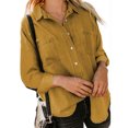 thumbnail image 2 of Pompotops Women's Fashion Winter Single Breasted Cardigan Solid Color Denim Shirt Long Sleeve Shirt Tops Clearance, 2 of 6