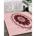 thumbnail image 3 of Ahgly Tapis d'Intérieur Lavable en Machine Carré Transitionnel Rose Clair, 4 Pieds Carré, 3 of 7