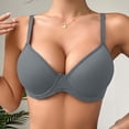 thumbnail image 4 of VEKDONE Women's Soft Breathable Solid Color Bra Push-up Bra Gray 70B, 4 of 8