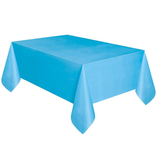 yulier Large Plastic Table Cloth Disposable Tablecloths Rectangle Table Cover for Parties Wedding Picnic, Leakproof, Wipe Clean, Sky Blue