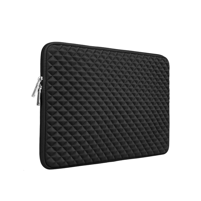 RAINYEAR 15 Inch Laptop Sleeve Diamond Foam Shock Resistant Padded Case Fluffy Lining Protective Cover Carrying Bag Compatible with 15.4" MacBook Pro, Surface Laptop 3/4 15", New XPS 15 Touch (Black)