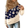 thumbnail image 2 of Women Daisy Printed Long Pullover Hoodies Sleeve Drawstring Hooded Tops Sweats, 2 of 5