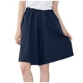 thumbnail image 2 of Meichang Women's Plus Size Cotton Linen Bermuda Shorts, Solid, Elastic Waist, with Pockets, 2 of 4